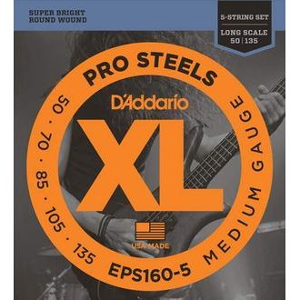 D'ADDARIO EPS160-5 PRO STEEL - struny pro pětistrunnou baskytaru - 1ks