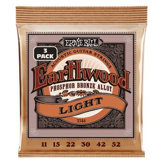 3548 Ernie Ball Earthwood Light Phosphor Bronze 3 Pack -11 / 52 - struny na akustickou kytaru - 3ks