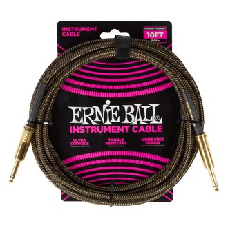 6428 Ernie Ball Braided Instrument Cable Straight/Straight 10ft - Pay Dirt - " opletený " nástrojový kabel - 3.05m - 1ks