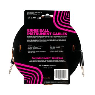 6468 Ernie Ball Braided Instrument Cable - Rovný / Rovný Jack - 10ft / 3m - Pumpkin Pie - nástrojový kabel - 1ks