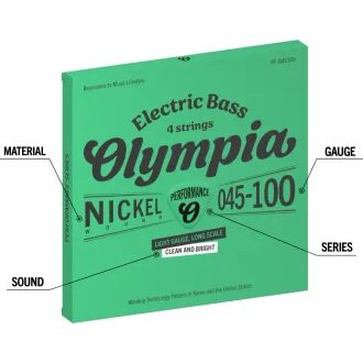 Olympia PF-B45100 - Nickel Wound - .045 / .100 - basové struny - 1ks