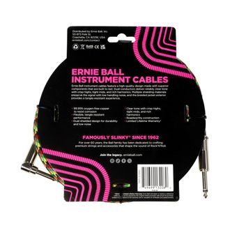 6481 Ernie Ball Braided Instrument Cable Straight/Angle 10ft - Good Vibrations - nástrojový kabel - 3.05 m - 1ks