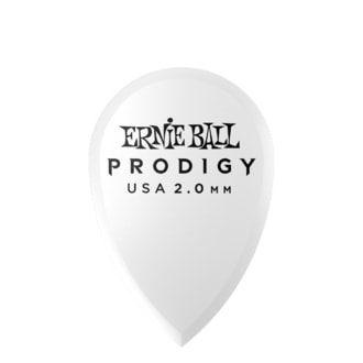 9336 Ernie Ball 2.0mm White Teardrop Prodigy Picks - trsátko - 6ks