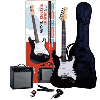 ABX 10 Kytarový set - elektrická kytara ABX černá , kombo , příslušenství