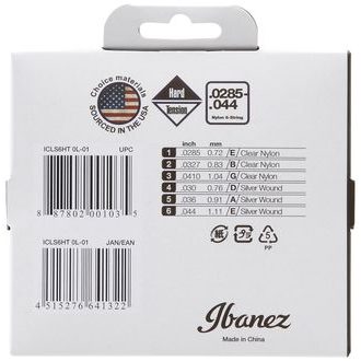 Ibanez - ICLS6HT - Clear Nylon & Silver Plated Wound - Hard Tension - .028 - .044 - struny na klasickou kytaru - 1ks