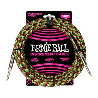6482 Ernie Ball Braided Instrument Cable Straight/Straight 18ft - Good Vibrations - nástrojový kabel - 5.05 m - 1ks