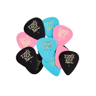 9176 Ernie Ball série SIDEMAN Thin 0.46mm Assorted Color Cellulose Pick - různé barvy, tenké, celuloidové - 12ks