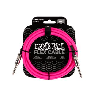 6413 Ernie Ball Flex Instrument Cable Straight/Straight 10ft  - Pink - nástrojový kabel  3m - 1ks