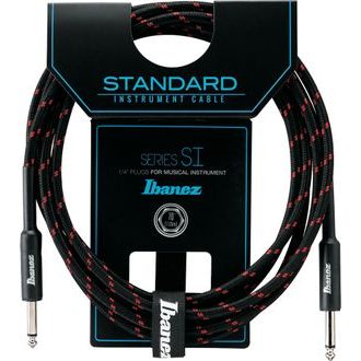 Ibanez SI10- BW Series (Standard) Guitar Instrument Cable - Black / Wine - 3m - nástrojový " opletený " kabel - 1ks