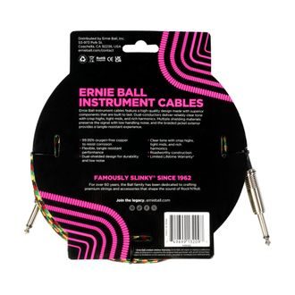 6482 Ernie Ball Braided Instrument Cable Straight/Straight 18ft - Good Vibrations - nástrojový kabel - 5.05 m - 1ks