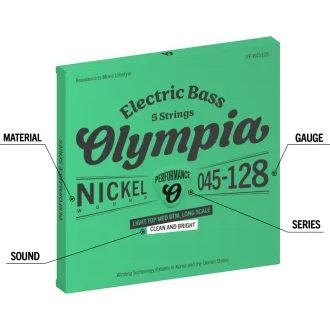 Olympia PF-B45128 - Nickel Wound - .045 / .128 - basové struny - 1ks