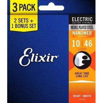 Elixir Nanoweb Light 3-Pack /10-46/ - struny na elektrickou kytaru - 3ks