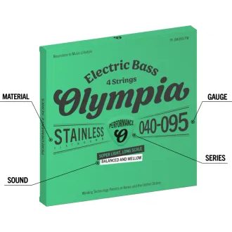 Olympia PF-B4095/FW - Stainless Flatwound - .040 / .095 - " hlazené " basové struny - 1ks