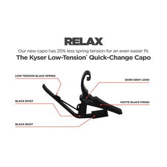 Kyser KG6LTA Capo - LOW Tension - matně černá - kapodastr na akustickou kytaru - 1ks