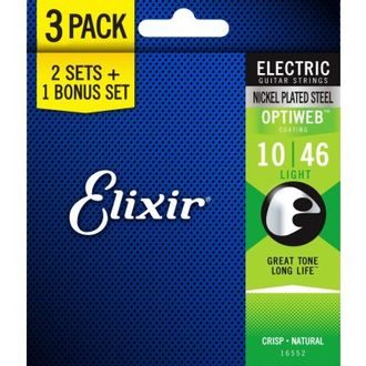 Elixir Optiweb Light 3-Pack /10-46/ - struny na elektrickou kytaru - 3ks