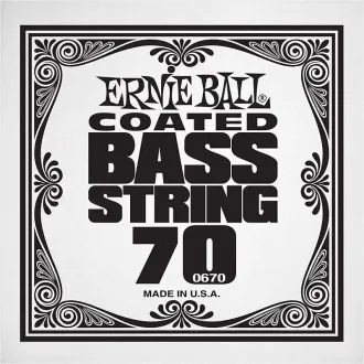 0670 Ernie Ball .070 Coated Nickel Wound Electric Bass String Single - "potažená" jednotlivá struna na basovou kytaru - 1ks