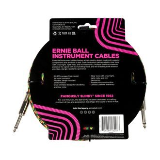 6480 Ernie Ball Braided Instrument Cable Straight/Straight 10ft - Good Vibrations - nástrojový kabel - 3.05 m - 1ks