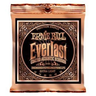 2550 Ernie Ball Everlast Phosphor Bronze Extra Light Coated /10-50/ - "potažené" struny na akustickou kytaru