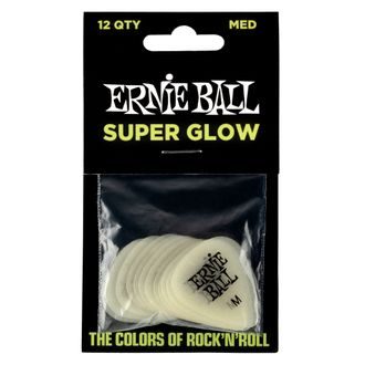 9225 Ernie Ball Super Glow Medium 0.72mm Cellulose Pick -  svítící, medium, celuloidové trsátko - 12ks