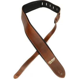 Heritage USA - Premium Leather Guitar Strap - Brown - kožený pás - 1ks