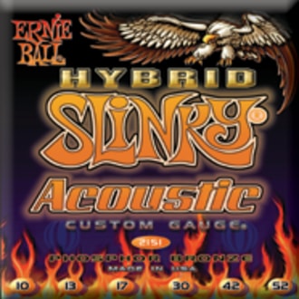 2151 Ernie Ball Earthwood Rock&Blues Phosphor Bronze - Hybrid Slinky Acoustic .010 - .052 w/ plain G