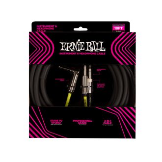 6411 Ernie Ball Instrument and Headphone Cable - multifunkční kabel - 1ks