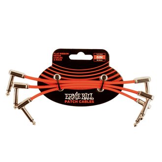 6402 Ernie Ball 6" Flat Ribbon Patch Cable Red 3-Pack - set propojovacích kabelů 15.24cm - 3ks