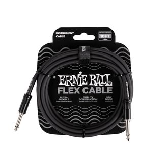 6434 Ernie Ball Flex Instrument Cable Straight/Straight 10ft - Black - 3m - nástrojový kabel - 1ks