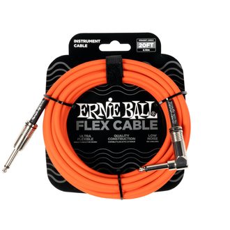 6467 Ernie Ball Flex Cable - rovný / úhlový jack - 20ft / 6m - Orange - nástrojový kabel - 1ks