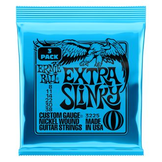 3225 Ernie Ball Nickel Extra Slinky 3 Pack /.008 - .038 / - struny na elektrickou kytaru - 3ks