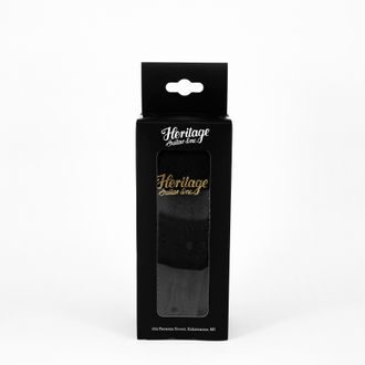 Heritage USA Premium Leather Guitar Strap - Black - kožený pás - 1ks