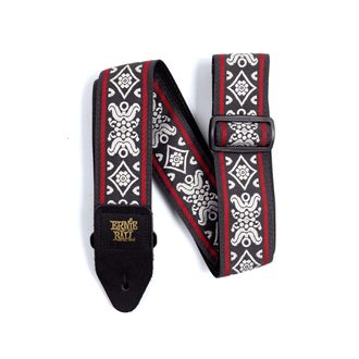 4669 Ernie Ball Blackjack Red Jacquard Strap - kytarový pás - 1ks