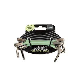 6474 Ernie Ball Flex Patch Cable - 3in / 7.6cm - Glow in Dark - 3-Pack - propojovací kabel - 3ks