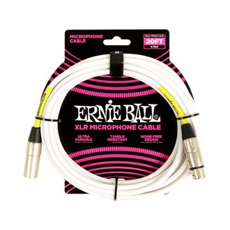 6389 Ernie Ball 20ft Microphone Classic Cable - mikrofonní kabel XLR / XLR - 6.10m - bílá barva - 1ks