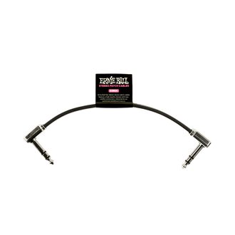 6408 Ernie Ball 6" Flat Ribbon Stereo Patch Cable Black Single - propojovací stereo kabel 15.24cm - 1ks