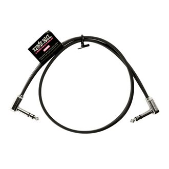 6410 Ernie Ball 24" Flat Ribbon Stereo Patch Cable Black Single - propojovací stereo kabel  60.96cm - 1ks