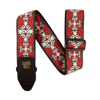 4695 Ernie Ball Red Trellis Jacquard Strap - kytarový pás