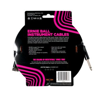 6470 Ernie Ball Braided Instrument Cable - Rovný / Zahnutý Jack - 10ft / 3m - Pumpkin Pie - nástrojový kabel - 1ks