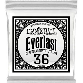 10236 Ernie Ball .036 Everlast Coated Phosphor Bronze Acoustic Guitar Strings Single - " potažená " jednotlivá struna na akustickou kytaru - 1ks