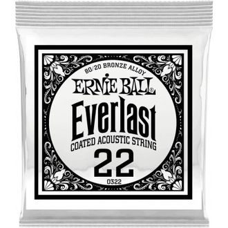 10322 Ernie Ball .022 Everlast Coated 80/20 Bronze Acoustic Guitar Strings Single - " potažená " jednotlivá struna na akustickou kytaru - 1ks