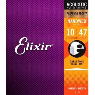 Elixir Acoustic Nanoweb Phosphor Bronze Light 12-string /10-47/ - struny na akustickou kytaru