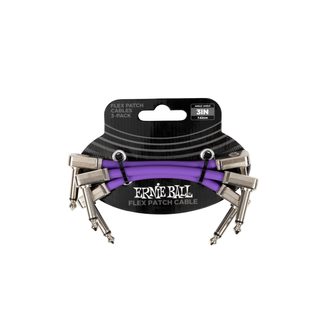 6451 Ernie Ball Flex Patch Cable 3" Purple Multi-Pack - sada propojovacích kabelů - 7.62cm - 3ks