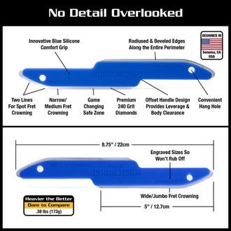 MusicNomad MN850 Diamond Coated, Safe Zone Fret Crowning File (S-File) - nástroj na dotvarování a zakulacení pražců kytary - 1ks