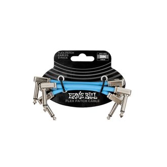 6459 Ernie Ball Flex Patch Cable 3" Blue Multi-Pack - sada propojovacích kabelů - 7.62cm  - 3ks