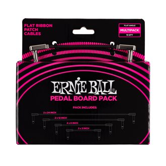 6224 Ernie Ball Flat Ribbon Patch Cables Pedalboard Multi-Pack - set propojovacích kabelů