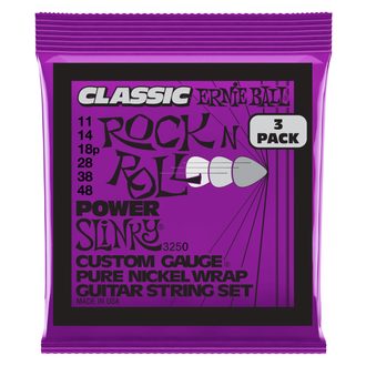3250 Ernie Ball Power Slinky Classic Rock'n'Roll Pure Nickel 3 Pack / 11 - 48 / - struny na elektrickou kytaru - 3ks