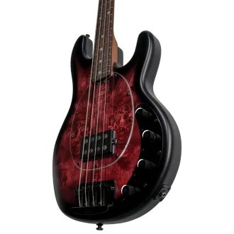 Sterling by MusicMan StingRay RAY34PB-DSBS-R2 Poplar Burst - Dark Scarlet Burst Satin - elektrická baskytara - 1ks