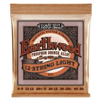 2153 Ernie Ball Earthwood 12 String Light Phosphor Bronze - Slinky Acoustic .009 - .046