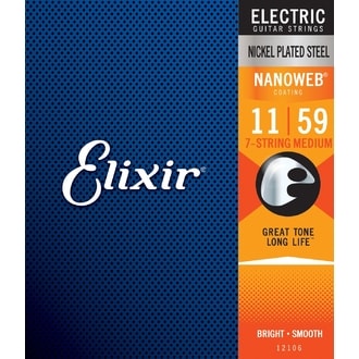 Elixir Nanoweb 7-String Medium 11 / 59 - struny na sedmistrunnou elektrickou kytaru