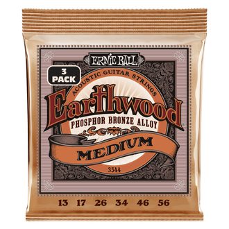 3544 Ernie Ball Earthwood Medium Phosphor Bronze 3 Pack -13 / 56 - struny na akustickou kytaru - 3ks